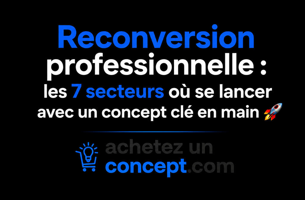 Reconversion professionnelle : les 7 secteurs où se lancer avec un concept clé en main 🚀